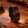 Alloy Cowhide Cord Bracelets for Women Men BJEW-WH20007-15A-5