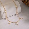 Elegant Round White Imitation Pearl Pendant Bib Necklaces FU4888-5
