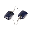 Natutal Dyed Lapis Lazuli Dangle Earrings EJEW-F343-E07-3