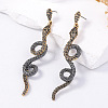 Zinc Alloy Rhinestone Snake Dangle Stud Earrings FS-WG579D8-01-4