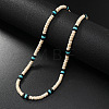Retro Men's Shell & Synthetic Turquoise Heishi Beaded Necklaces OX2630-5-1