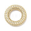 Brass Micro Pave Clear Cubic Zirconia Linking Rings KK-H539-11G-1
