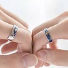 2Pcs Alloy Enamel Cuff Open Rings for Couple WGE1F67-02-3