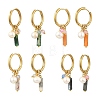 Natural Gemstone and Freshwater Pearl Dangle Earrings EJEW-JE07170-4