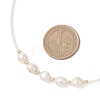 Natural Cultured Freshwater Pearl Two Sides Polished and Glass Seed Beaded Necklaces NJEW-JN05732-3