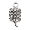 Brass Micro Pave Cubic Zirconia Cube Links Connector Charms KK-A230-04P-1