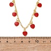 Valentine's Day Brass Enamel Red Heart Pendant Necklaces for Women NJEW-A071-13A-G-5