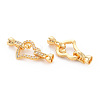 Brass Micro Pave Clear Cubic Zirconia Peg Bails Fold Over Clasps KK-S354-313-NF-2