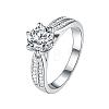 925 Sterling Silver Rhinestones Finger Rings for Women WGFFDD0-18-5