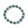 Round Electroplated Natural Druzy Geode Crystal Beaded Bracelets BJEW-JB13924-3