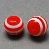 Round Striped Resin Beads RESI-R158-10mm-03-1