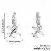 Brass Clear Cubic Zirconia Airplane Hoop Earrings HG3511-2-3