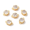 Real 18K Gold Plated Brass Cubic Zirconia Links Connectors KK-M243-04G-02-1