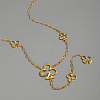 304 Stainless Steel Hollow Flower Pendant Tassel Y Chain Necklaces for Women KY1138-2