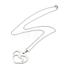 304 Stainless Steel Cable Chain Heart Frame Pendant Necklaces for Women NJEW-U005-03P-2