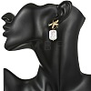 304 Stainless Steel and Natural Baroque Pearl Keshi Pearl Stud Earrings EJEW-JE07106-01-2