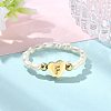 Natural Freshwater Pearl & 304 Stainless Steel Bead Finger Rings RJEW-FS00001-06-4