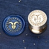 Golden Tone Round Wax Seal Brass Stamp Heads AJEW-S087-02G-01-1