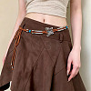 Boho Alloy Butterfly Polyester Tie Chain Belts with Resin Beads for Women FS-WG64D91-01-1