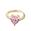 Brass Pave Cubic Zirconia Cuff Open Rings CU-CBA5C10-20G-4
