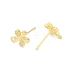 Brass Micro Pave Clear Cubic Zirconia Stud Earring Findings LS-KK-Z099-01G-02-2
