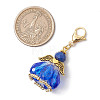 Angel Glass Beaded & Alloy Pendant Decorations HJEW-MZ00190-02-3