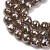 Electroplated Natural Agate Beads Strands G-B191-A07-8mm-17-3
