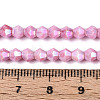 Anti-Tarnish Electroplate Bicone Glass Beads Strands X-EGLA-T021-4mm-16-04-4