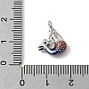 Brass Micro Pave Cubic Zirconia Enamel Pendants KK-L262-11P-3