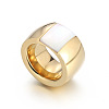 304 Stainless Steel & Glass & Shell Finger Rings FS-WGBA2F3-37-1