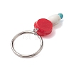 Flower Resin & Synthetic Turquoise Keychain KEYC-JKC00823-4