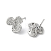 Clover Brass Micro Clear Cubic Zirconia Stud Earrings KK-S516-05P-2