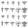 100Pcs 10 Styles Tibetan Style Alloy LPN Caduceus Medical Symbol Charms TIBEP-CJ0002-58-1