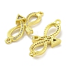 Rack Plating Brass Micro Pave Clear Cubic Zirconia Arrow Infinity Links KK-B091-48G-02-2