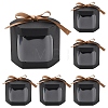10Pcs Hexagon Kraft Paper Cake Boxes with Visual Window and Ribbon CON-YW0001-88C-1