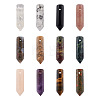 12Pcs 12 Style Natural Gemstone Pointed Pendants G-CW0001-06-1
