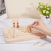 1Pc Rectangle Wooden Finger Ring Organizer Slotted Display Stands ODIS-DR0001-03-4