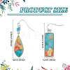 2 Pairs 2 style Teardrop & Rectangle Lampwork Dangle Earrings EJEW-FI0001-17-2