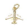 Brass Micro Pave Clear Cubic Zirconia Charms CU-CBAEEA8-36G-2