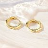 Brass Micro Pave Cubic Zirconia Hoop Earrings KK-CBA98BA-14G-3