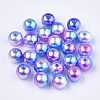 Rainbow ABS Plastic Imitation Pearl Beads OACR-Q174-5mm-06-1