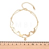 Moon 304 Stainless Steel Satellite Chains Double Layers Anklets BJEW-H643-08G-4
