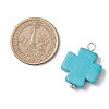 Dyed Synthetic Turquoise Pendants PALLOY-JF04586-2