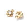 Brass Micro Pave Clear Cubic Zirconia Charms KK-P355-20G-2