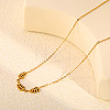 304 Stainless Steel Triple Leaf Pendant Necklaces for Women WG74C14-01-2