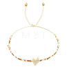 Handmade MIYUKI Glass Seed Bead Heart Braided Bracelets for Women LI3804-1-2