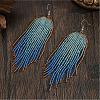 Bohemian Style Handmade Glass Seed Beads Tassel Stud Earrings JY9074-2