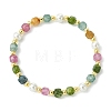 Nautral Tourmaline & Shell Pearl & Non-magnetic Synthetic Hematite Beads Stretch Bracelets for Women BJEW-JB13893-3