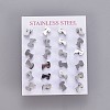 304 Stainless Steel Puppy Stud Earrings EJEW-F227-05P-3
