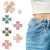 5Pcs 5 Colors Flower Alloy Enamel Adjustable Jean Button Pins DIY-TA0014-93-3